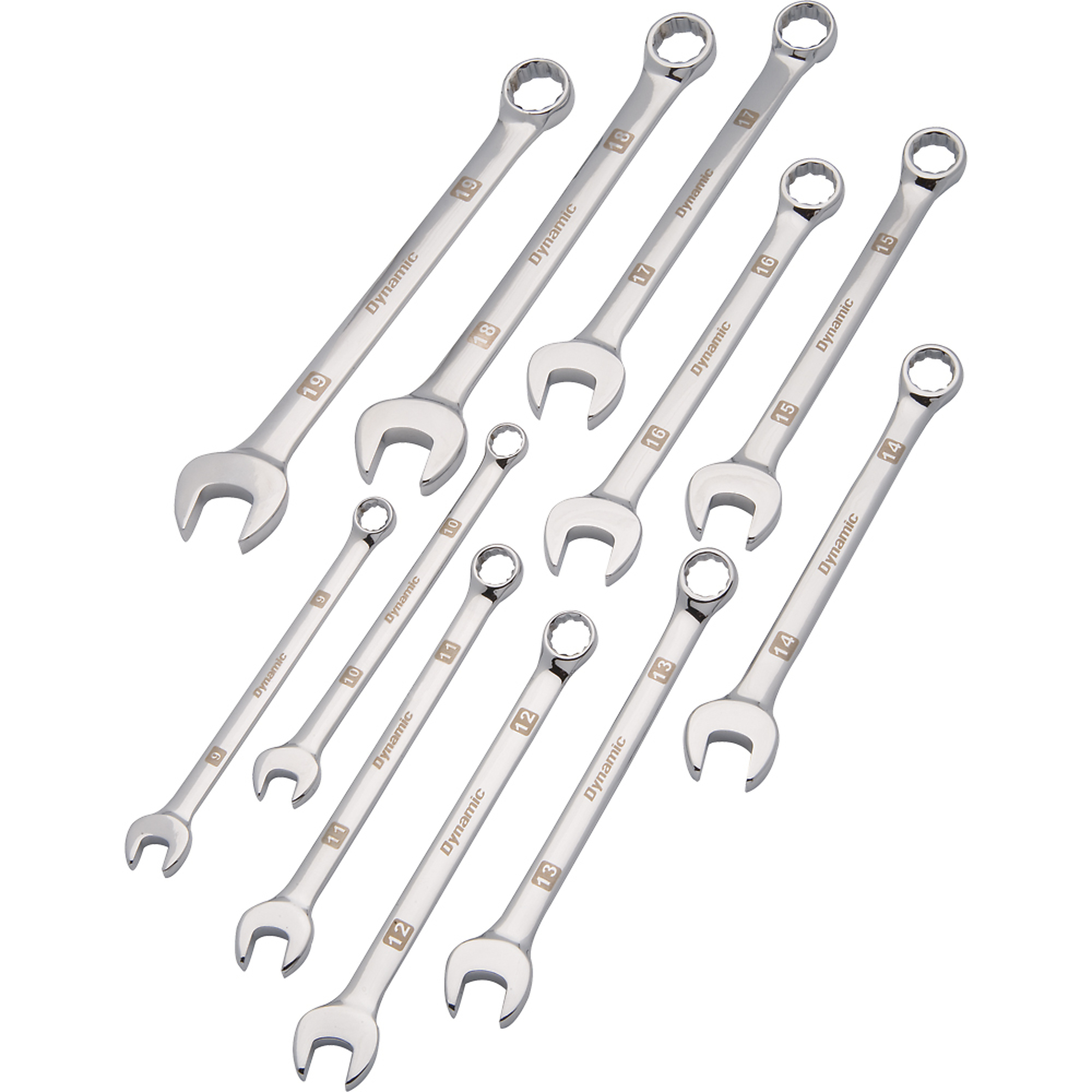 Dynamic Tools, 11 Piece Metric Combination Wrench Set Chrome, Model# D074204
